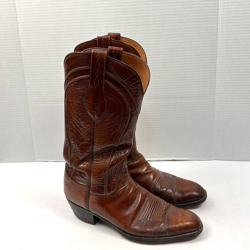 Lucchese Vintage‎ San Antonio Goatskin Cowboy Boots Sz 9A
